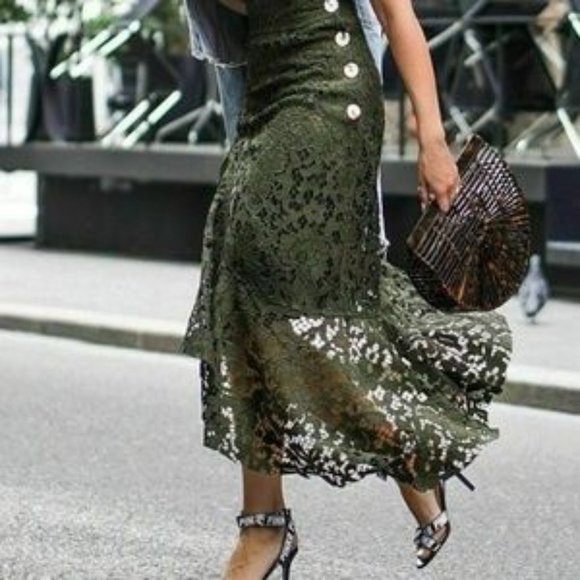 Zara Dresses & Skirts - Zara Lace Asymmetrical Skirt NEW L